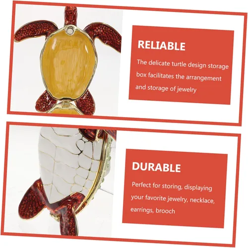 Vista 4 de OATIPHO turtle jewelry box enameled trinket desk topper crystal turtle desktop decor earrings holder organizer mariposas decorativas para pared