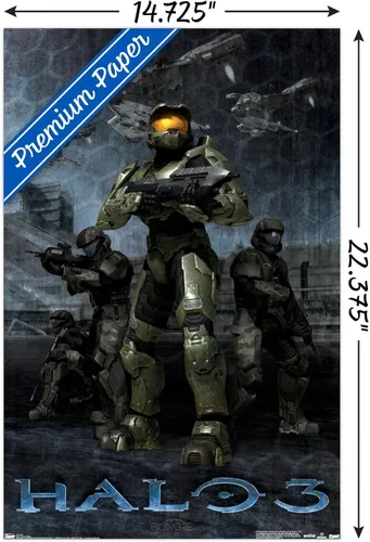 Vista 3 de Trends International Halo 3 - Póster de pared Master Chief, 14.725 x 22.375 pulgadas, versión premium sin marco