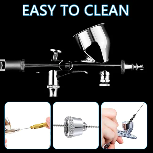 Vista 4 de Kit de 21 Piezas de Tapas de Boquilla de Aerógrafo, Piezas de Reemplazo de Agujas de Aerógrafo con Llave y Kit de Limpieza de Aerógrafo, Pieza