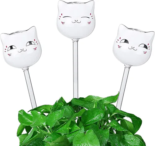 Vista 12 de 2 globos de riego automático para macetas, mini globos de vidrio transparente duraderos, bombillas automáticas de agua para plantas, bombillas