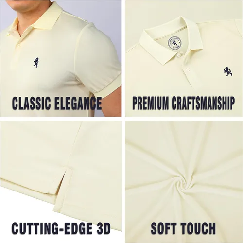 Vista 3 de Albert Morris Paquete de 4 camisas polo de manga corta a rayas para hombre