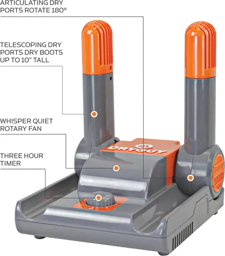 Vista 2 de Force Dry - Secador de botas y secador de guantes con puertos articulados para botas de esquí, color negro