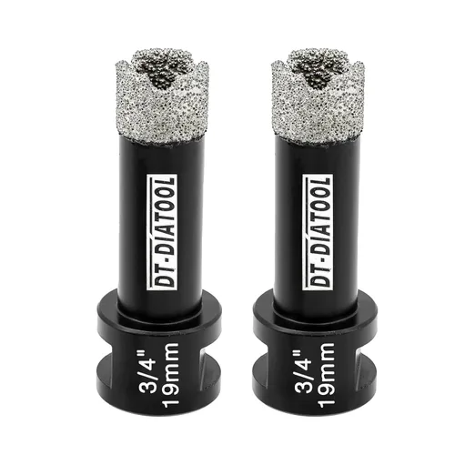 Vista 43 de DT-DIATOOL Broca de núcleo de diamante de 1/4 pulgada con hilo 5/8"-11 de vacío soldado para baldosas de porcelana, cerámica, gres, mármol, granito