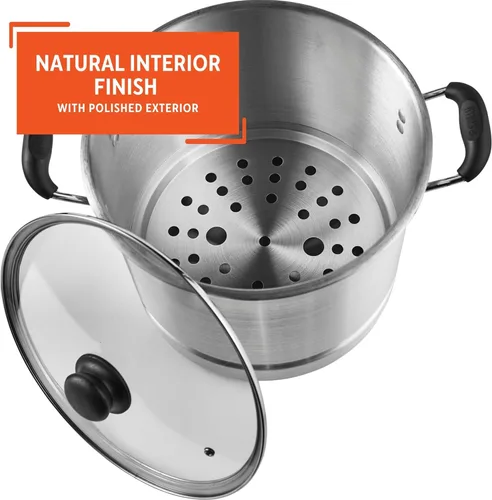 Vista 6 de Imusa - Vaporera con tapa de vidrio EE.UU. mexicana, Plateado