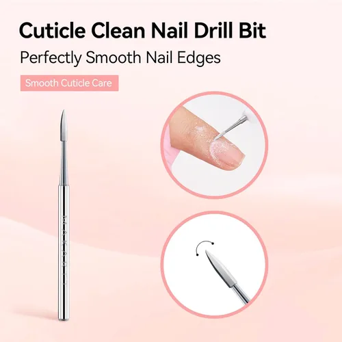 Vista 2 de Makartt Broca de carburo de tungsteno para cutícula de llama, vástago de 3/32 pulgadas para máquina de taladro de uñas, broca de forma profesional
