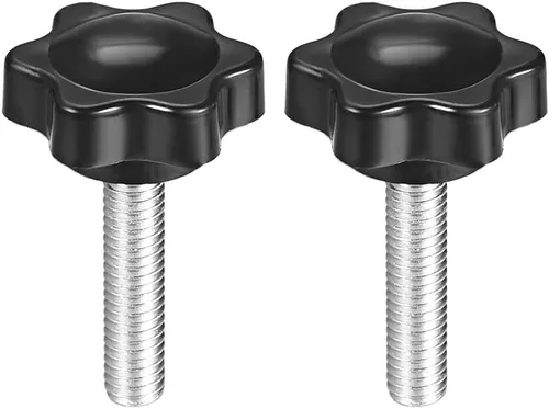 Vista 9 de uxcell Perillas de tornillo de sujeción con abrazadera Pomo de estrella M6 x 0.630 in rosca macho 2 piezas