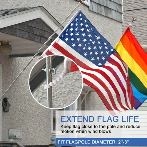 Vista 5 de 2 piezas de anillo de retención para asta de bandera, accesorios para asta de bandera con cuentas, anillo de retención para cuerda de montaje