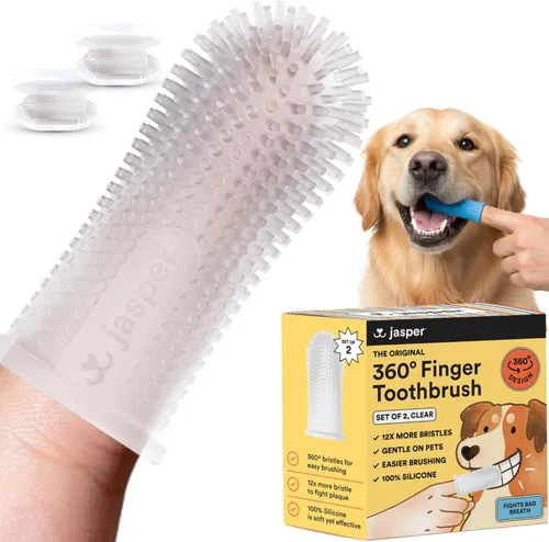 Vista 13 de Jasper Cepillo de dientes para perros, kit de cepillado de dientes de mascotas de 360 grados, cepillo de dientes para gatos, kit de cuidado dental