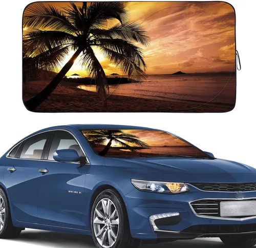 Vista 6 de Gven Parasol para Parabrisas de Coche, Parasol de Coche de Diseño Artístico Plegable, Parabrisas con Visor Solar Reflectante de Calor para Verano