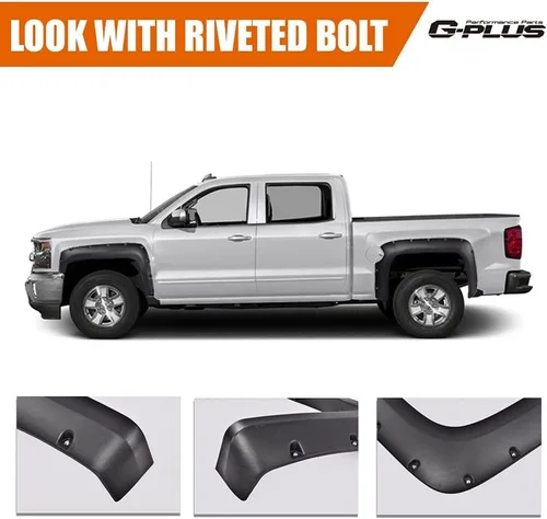 Vista 6 de G-PLUS Guardabarros compatibles con Chevy Silverado 1500 2007-2013 con modelos Fleetside de cama corta de 69.3 pulgadas