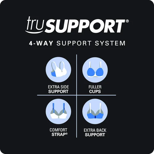 Vista 4 de Playtex Women's 18-Hour Ultimate Lift Wireless Full-Coverage Bra with Everyday Comfort, Single Or 2-Pack