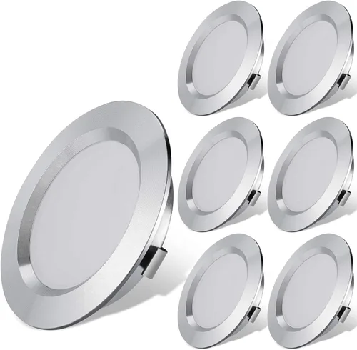 Vista 9 de Luces LED de 12 voltios para caravana, barco, remolque, cámper, blanco cálido, 2800 K, 300 lúmenes, 3 W, bajo voltaje, mini luz empotrable