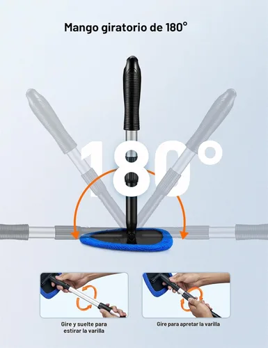 Vista 4 de AstroAI - Limpiador de parabrisas, limpiador de microfibra para ventanas de automóviles con 4 almohadillas de microfibra reutilizables, lavables