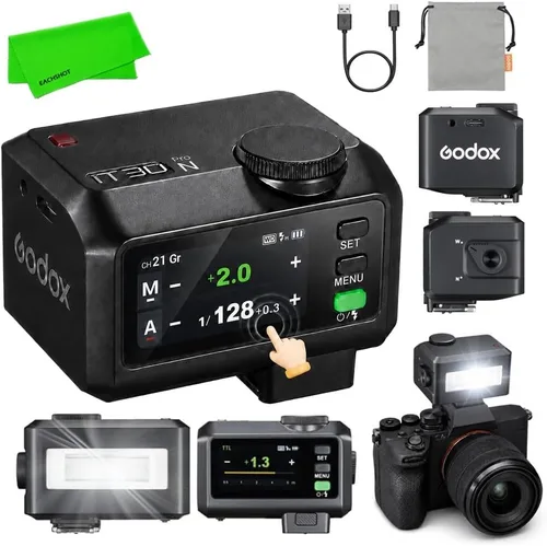 Vista 10 de Godox iT30Pro S TTL Mini cámara flash para Sony ZV-E10 a7IV a7CII a6700 ZV-1 ZV‑E10 II A7III A7R V A7SIII ZV‑1 A7CR a6600 a6300, etc., 2.4G HSS