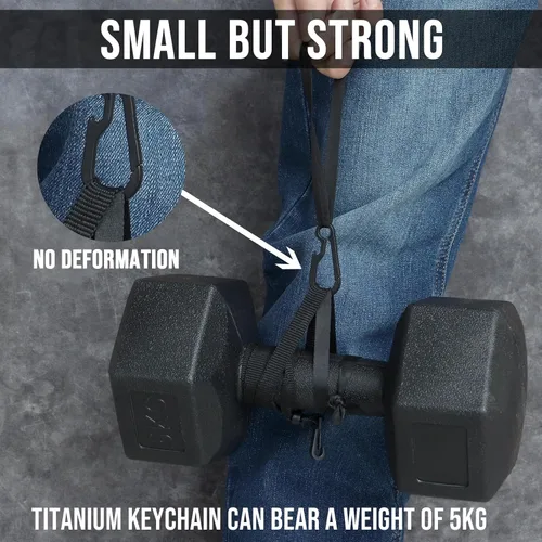 Vista 3 de Small Titanium Keychain Clip with Titanium Key Ring, Key Chain Clip Key Holder