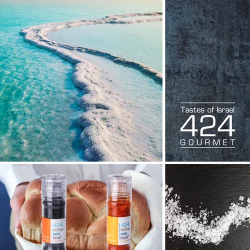 Vista 5 de Colección Gourmet Salt del Mar Muerto, 3.87 oz (sal de ajo con pimienta)