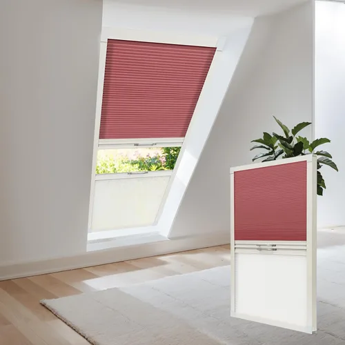 Vista 25 de Persianas de tragaluz con bloqueo de luz para techo, persianas celulares sin cables, aislamiento térmico, persianas de panal para techo, ventanas