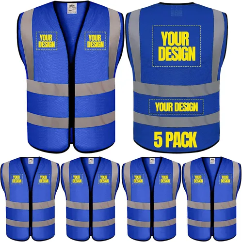 Vista 20 de Chaleco de seguridad personalizado Clase 2 Chaleco reflectante de alta visibilidad