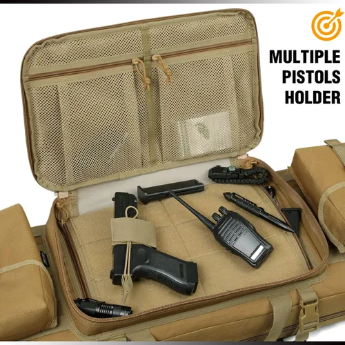 Vista 5 de DBTAC Urban Classic - Bolsa táctica doble larga para rifle suave, funda de transporte de pistola con correa de mochila para disparos en rango, caza