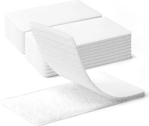 Vista 13 de Art3d 16 juegos de cinta adhesiva de gancho y bucle, tira adhesiva de doble cara de 1 pulgada x 4 pulgadas, resistente, color blanco