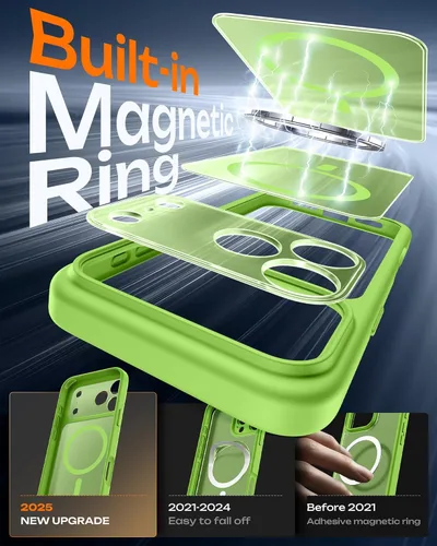 Vista 248 de TOCOL Funda para iPhone 11, compatible con Magsafe, protección completa de cámara, imanes integrados, protección contra caídas, funda translúcida