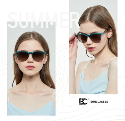 Vista 6 de Bircenpro Gafas de sol polarizadas para mujer con protección UV - Persianas grandes de moda con marco de acetato BC2110