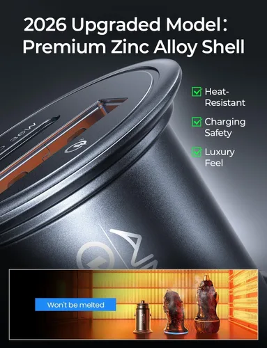 Vista 8 de AINOPE Cargador de coche de 67.5 W USB C de carga rápida para iPhone 17 Pro Max, PD 45 W USB C cargador de coche carga rápida 【Mini