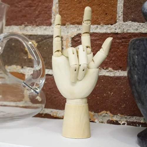 Vista 2 de Juvale Modelo de Mano de Madera - Modelo de Mano Posicionable de 7 Pulgadas Marrón Art Deco para Dibujo y Bosquejo, Referencia de Arte - Figura
