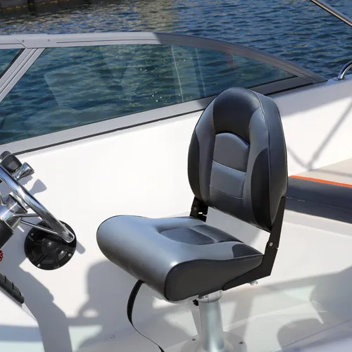 Vista 2 de P1 Premium Marine Asiento plegable para barco con respaldo alto, tornillos de acero inoxidable incluidos