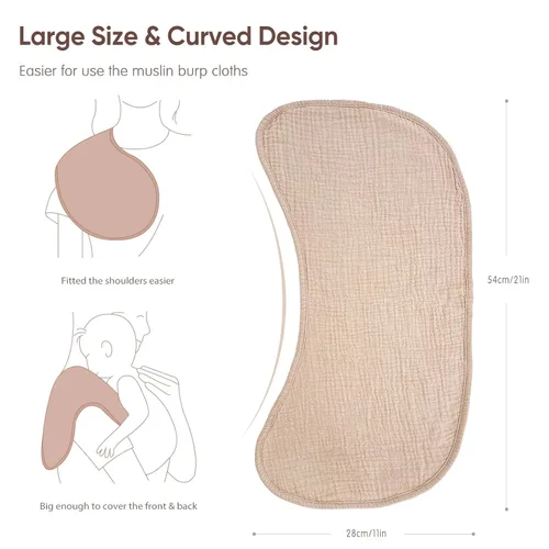 Vista 2 de lulumoon Paños de muselina para bebés: 100% algodón suave, paños grandes para eructos, trapos neutros para niños y niñas, paño absorbente