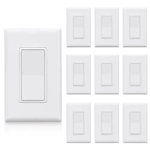 Vista 13 de Elegrp Interruptor de luz, 3 vías, 15 amperios, 120-277 voltios, reemplazo de pared de paleta basculante, corriente alterna, autopuesta a tierra