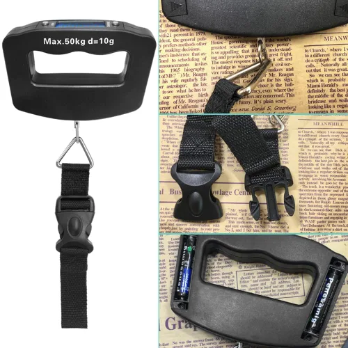 Vista 4 de AFUNTA Báscula de equipaje de 110.2 lbs y 0.35 oz, 2 básculas de equipaje digitales de mano para maletas, báscula digital electrónica para colgar