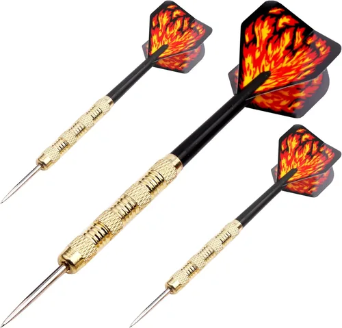 Vista 6 de MAXMAU dardos profesional con punta de acero, juego con alas y cañas para dardos 9 y 18 unidades.