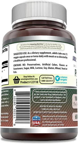 Vista 2 de Amazing Formulas Extracto de corteza de pino de 100 mg Suplemento de cápsulas vegetarianas Sin OMG Sin OMG Sin gluten 1 paquete 60