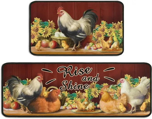 Vista 7 de Juego de 2 alfombras de cocina de mal de ojo, psicodélicas, antideslizantes, impermeables, cómodas, para decoración del hogar, sala de estar, 17 x