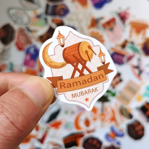 Vista 6 de 100 calcomanías de Ramadán y Eid, calcomanías islámicas de Karrem para decoración del hogar, bolsas de regalo, laptops, monopatines, botellas