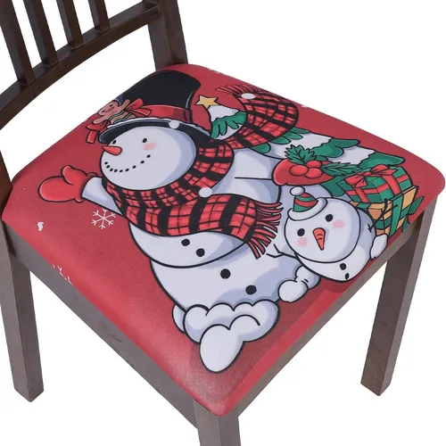 Vista 30 de SearchI Juego de 2 fundas de asiento para sillas de comedor, fundas de asiento elásticas con estampado, extraíbles y lavables, fundas de cojín