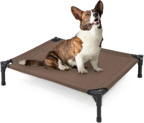 Garnpet Cama elevada para perros pequeños, cuna elevada para perros que se adapta a hasta 150 libras, catres resistentes para mascotas con malla