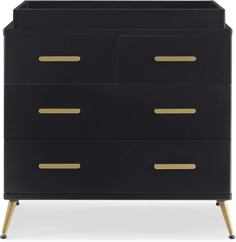 Vista 4 de Delta Children Sloane Crib - Juego de muebles de bebé de 7 piezas, incluye: cuna convertible, cómoda, cambiador, colchón de cuna, sábanas bajeras