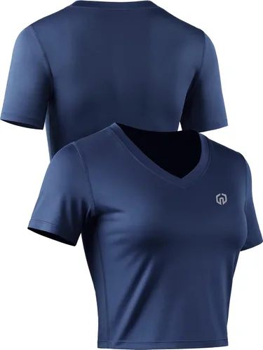 Vista 2 de Neleus Camisetas cortas sin mangas para mujer, ajuste seco, para entrenamiento, paquete de 3