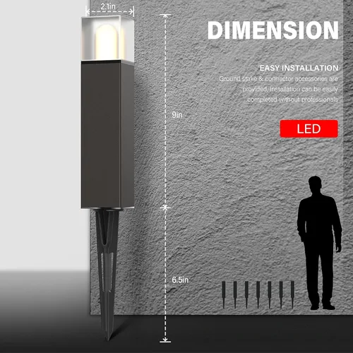 Vista 6 de GOODSMANN Luz de bolardo de bajo voltaje, 2 W, iluminación LED de paisaje, 2700 K, luz blanca cálida resistente a la intemperie, luces de camino