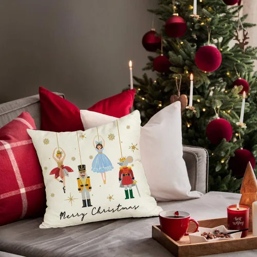 Vista 2 de RABUSOFA Fundas de almohada navideñas de 12 x 20 pulgadas, fundas de almohada lumbares de Navidad, fundas de cojín decorativas de rayas navideñas