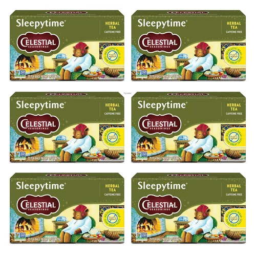 Vista 12 de Celestial Seasonings Sleepytime Té de hierbas, miel, té para dormir sin cafeína, 20 bolsas de té por caja (paquete de 6)