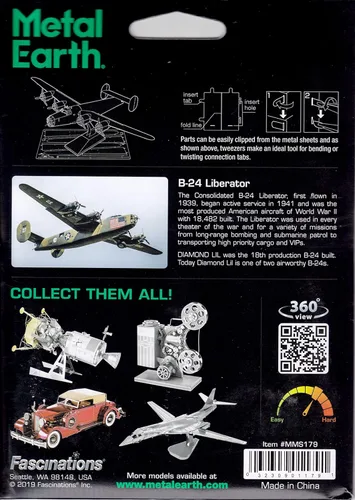 Vista 7 de Fascinations Metal Earth B-24 Liberator 3D Kit de modelo de metal