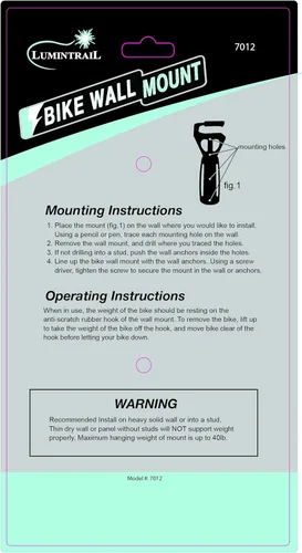 Vista 4 de Lumintrail Portabicicletas vertical para garaje con sistema de almacenamiento para colgar bicicletas, paquete de 2, gancho para bicicleta