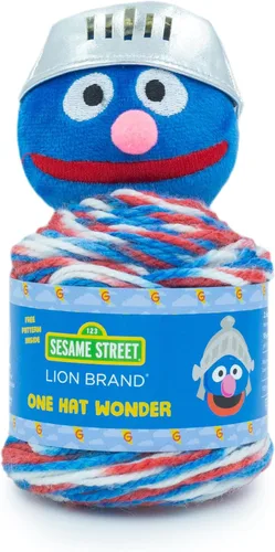 Vista 12 de Lion Brand Yarn Sesame Street One Hat Wonder - Ovillo de lana (tamaño grande, 2 unidades)