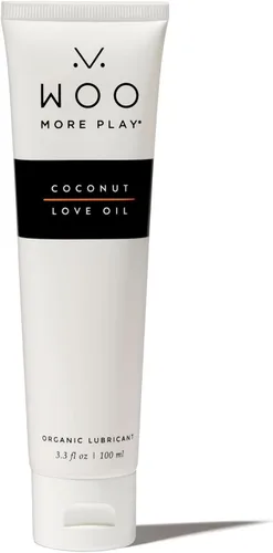 Woo More Play Aceite de Amor de Coco | Lubricante Personal de Aceite de Coco Orgánico para Hombres y Mujeres | Ingredientes Naturales y Limpios | Se