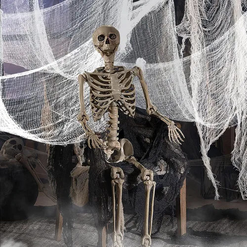Biubee - Paquete de 5 paños de tela espeluznantes para Halloween, decoración para el aire libre, fiesta, puerta de entrada, hogar (30 x 72 pulgadas)