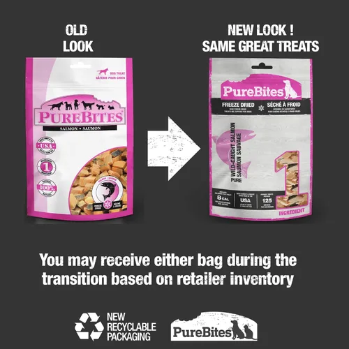 Vista 2 de PureBites Salmon Freeze Dried Dog Treats, 1 Ingredient, Made in USA, 2.47oz