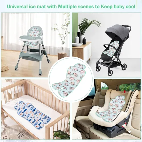 Vista 9 de Almohadilla enfriadora de gel para asiento de automóvil, 1 paquete de doble cara, alfombrilla universal para cochecito de bebé, forro de asiento